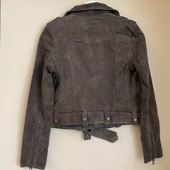Blank NYC Suede Moto Jacket in French Grey - Picture 5 of 6